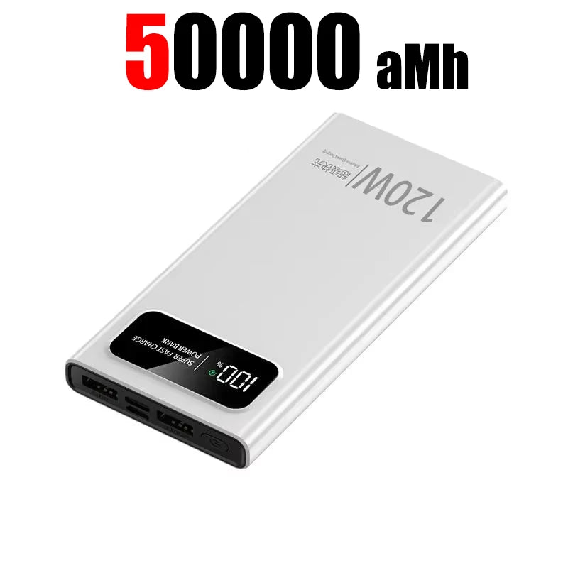 Portable 200000mAh 120W Power Bank Super Fast Charging Ultralarge Capacity For Mobile Power External Battery For Iphone Xiaomi