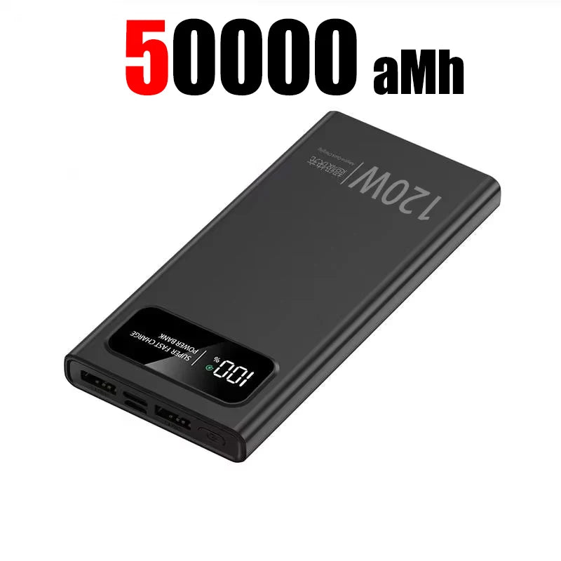 Portable 200000mAh 120W Power Bank Super Fast Charging Ultralarge Capacity For Mobile Power External Battery For Iphone Xiaomi